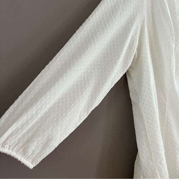 Lane Bryant Top Women's Peasant Blouse Cottagecore Bohemian Swiss Dots Ivory 16 - Picture 5 of 12